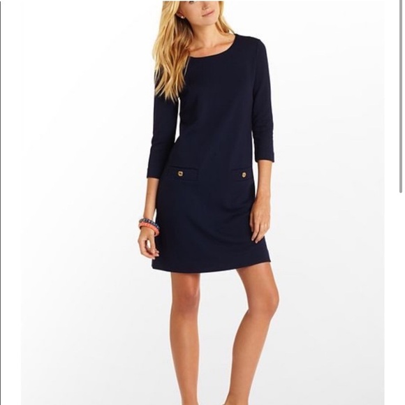 Lilly Pulitzer Dresses & Skirts - Lilly Pulitzer Charlene Shift Dress Navy Size M
